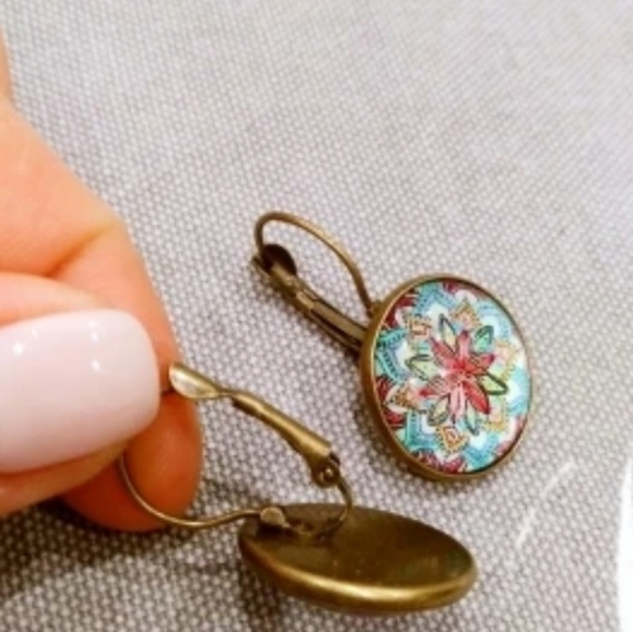 Vibrant Bohemian Gypsy Round Earrings - Picture 2 of 6